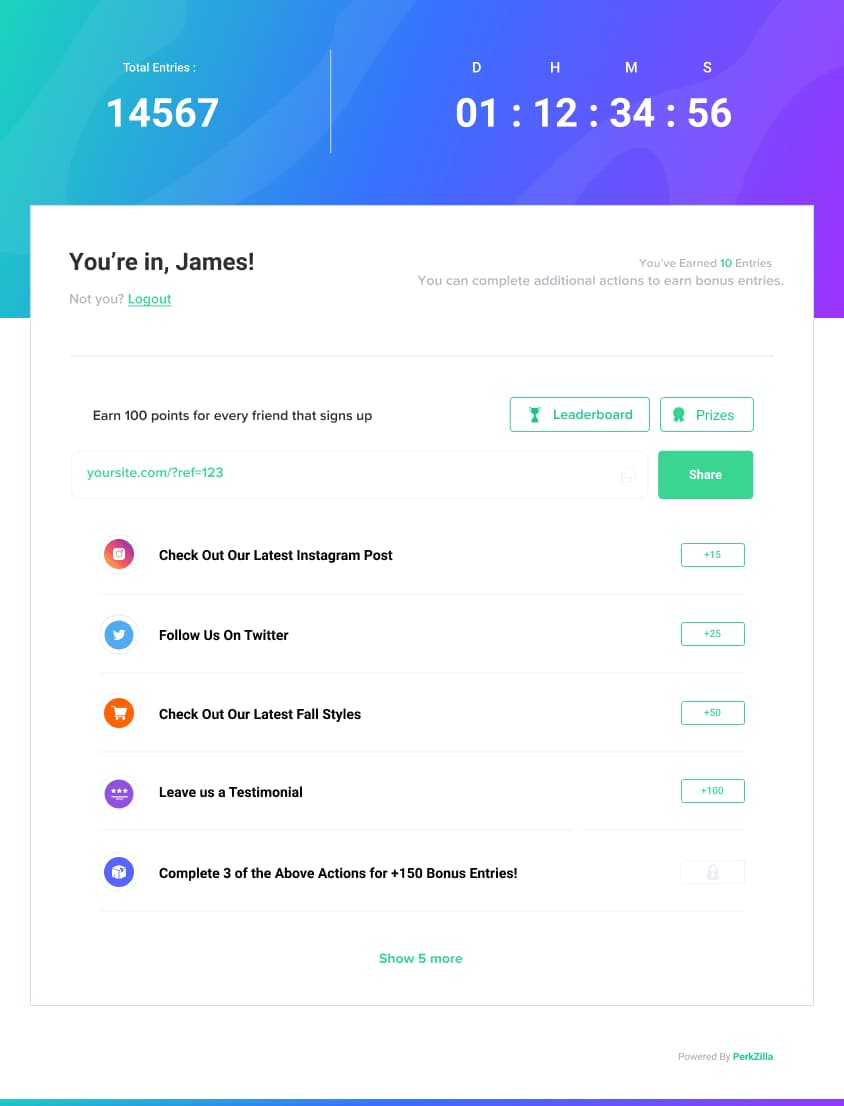 Demo Widget Actions