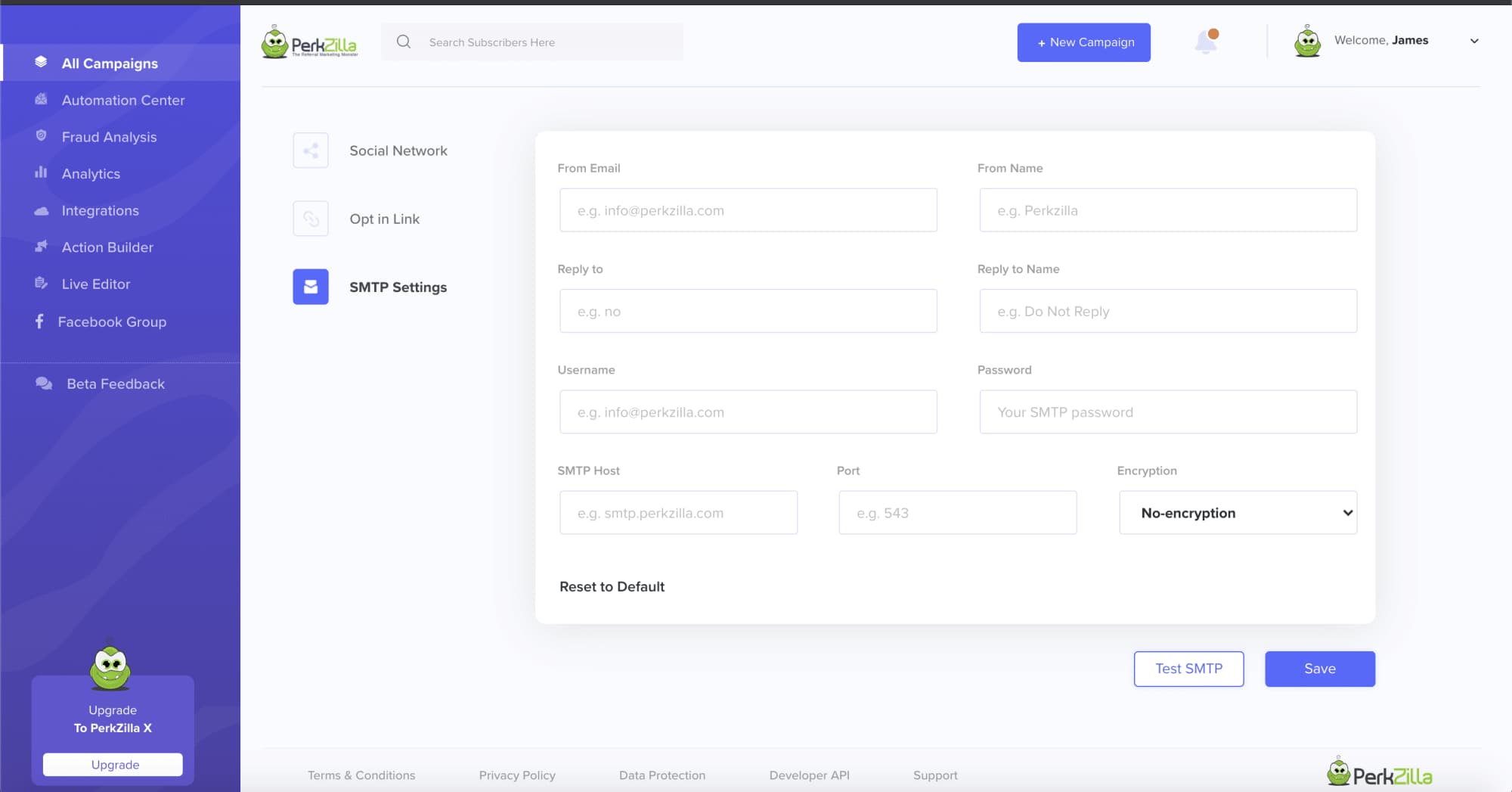 SMTP Settings